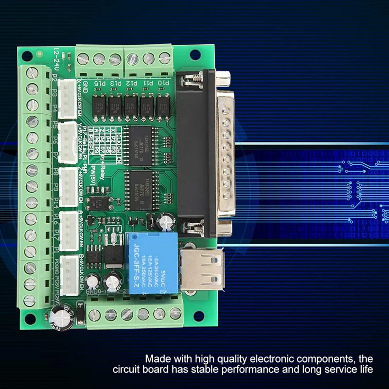 Placa de interface de motor de passo mach3 placa de fuga de interface usb de 5 eixos placa de fuga cnc para motor de passo cnc