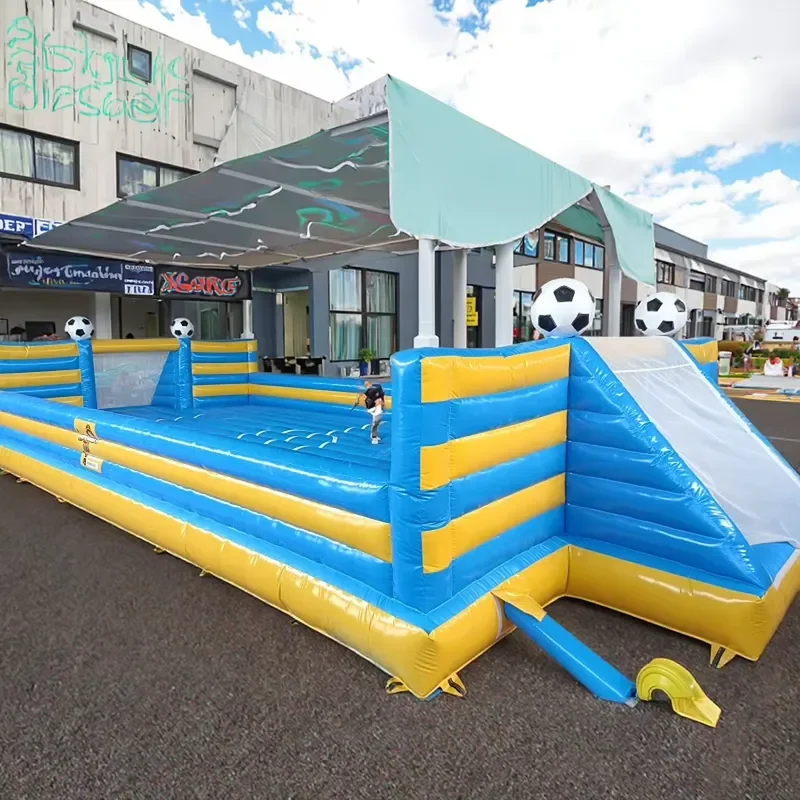Custom15m*7m Large High Quality PVC Inflatable Football Playground Soccer Field for Kids with Easy Setup 1000kg Capacity