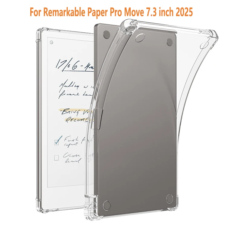 

Для Remarkable Paper Pro Move 7,3 дюйма 2025 Выпускной чехол с подушкой безопасности Мягкий силиконовый чехол для планшета из ТПУ с держателем для карандашей