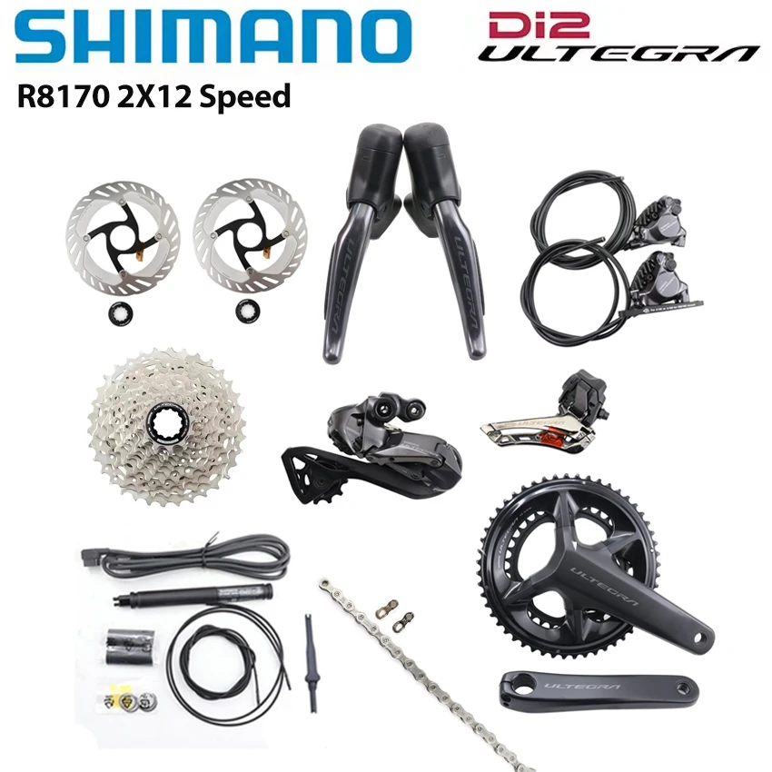 

Shimano ULTEGRA Di2 R8170 2x12s Groupset R8100 Шатуны 30T 34T Кассета FD RD R8150 Переключатель cl800/cl900 с ротором для шоссейного велосипеда