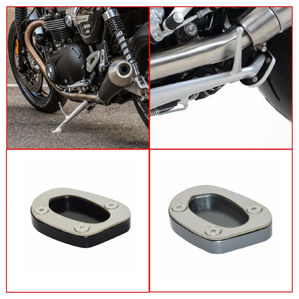 Fits for Triumph Thruxton R RS 1200 Speed Twin ABS 2019-2024 Motorcycle Side Stand Base Extension Pad Enlarge Plate Widener