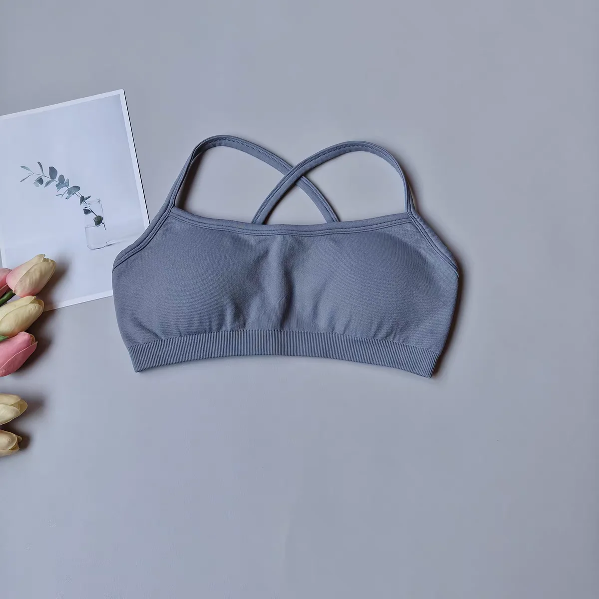 Nahtlose Damen Fitness Yoga-BHs, Racerback-Sport-BHs, Nylon-Top-BH, Sexy Atmungsaktive Unterwäsche für Frauen, Gym-BH-Top – Detail 7