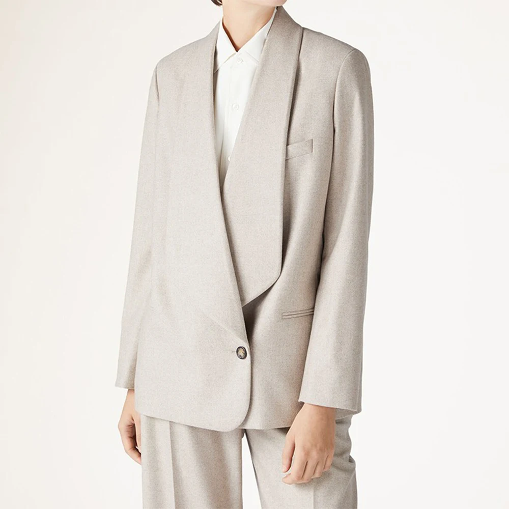 Single-Button Blazer Shawl Collar women's Jackets for Office Casual Evening Gatherings.