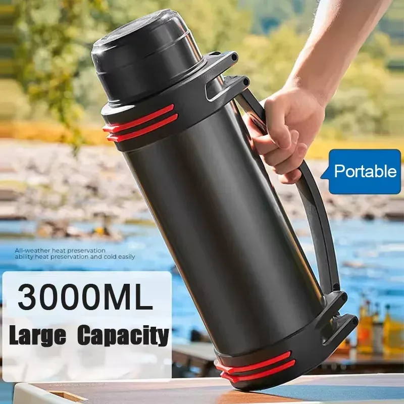 

Large capacity car thermos bottle cup 48 hours thermal insulation outdoor sports hot water cup stainless steel vacuum travel cup