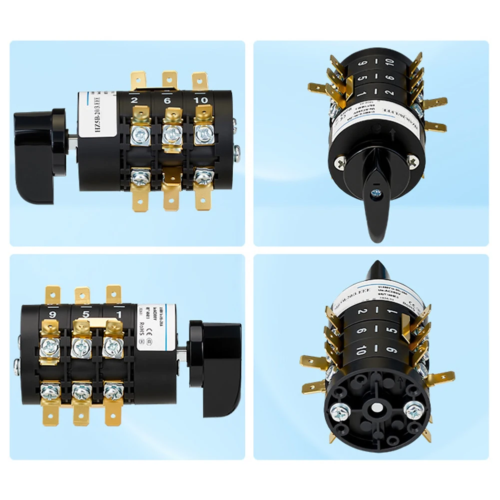 HZ5B Series 20A 380V AC Rotary Cam Switch 5-Position 3-Section for Speed Control Reversing and Starting Machinery Equipment
