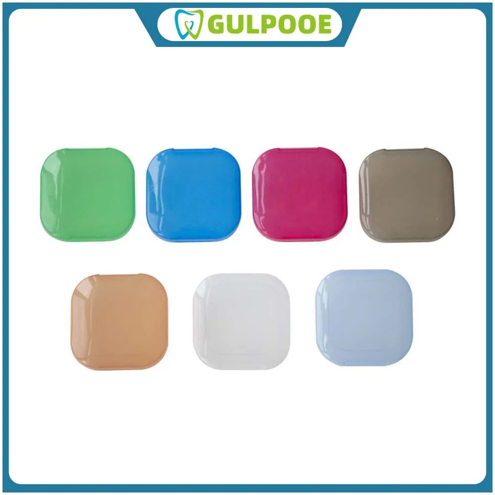 GULPOOE Dental Denture Tray Box Mouth Guard Case Orthodontic Storage Container transparent Teeth Retainer Box False Teeth