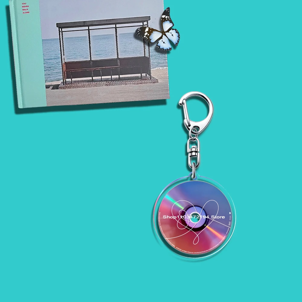 Acrylic Kpop Mini CD Keychain GOLDEN MUSE Album LAYOVER Agust Dddays FACES INGIDO Key Ring V Teakook Accessories Merch Fun Gits