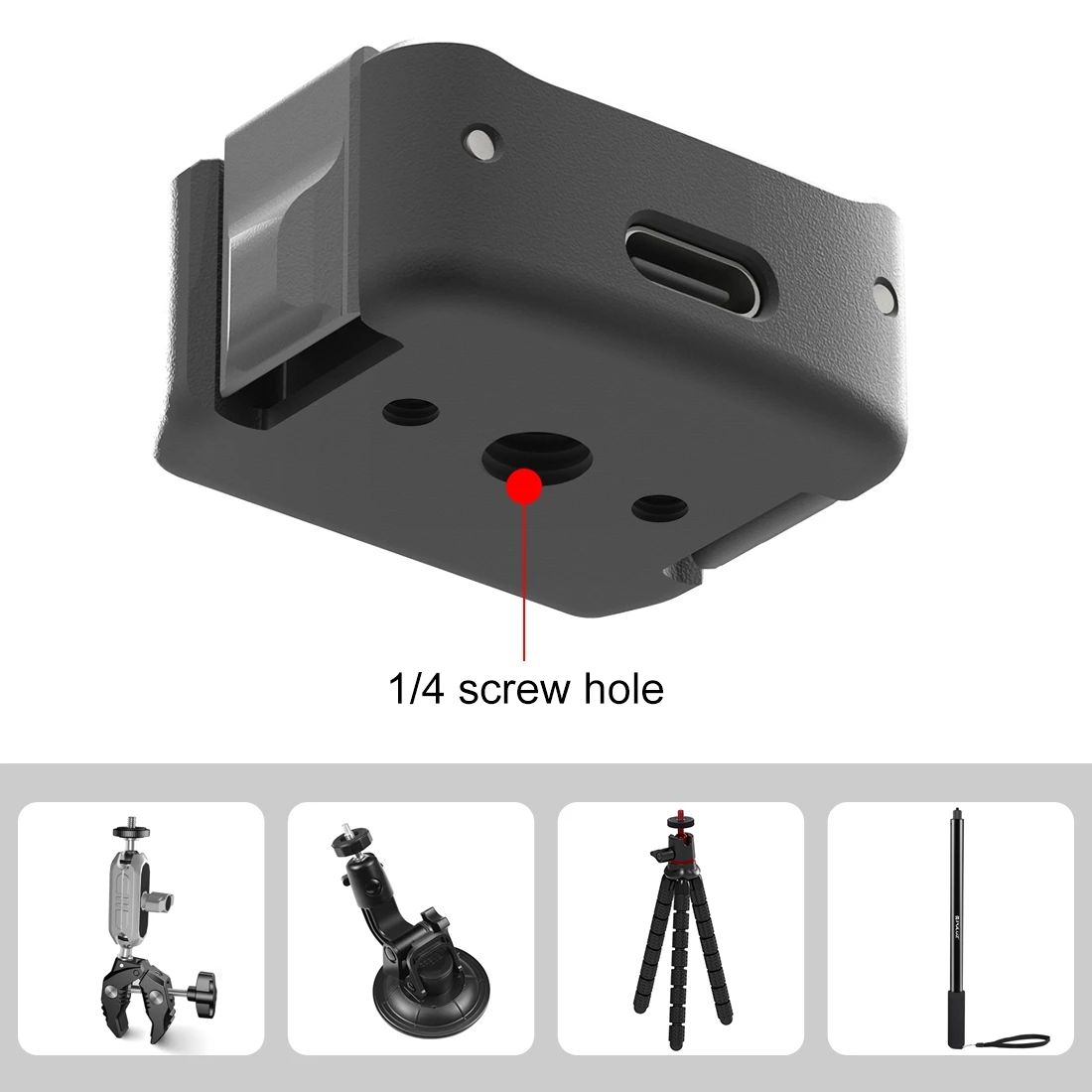 PULUZ USB-C / Type-C Dock Desktop Charging Base Aluminum Alloy Bracket For DJI OSMO Pocket 3 Camera Accessories
