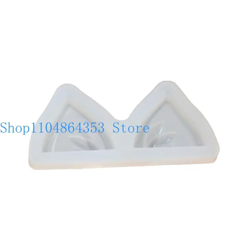 

652F 2-piece Crystal Epoxy Mold Cats Ears Bear Ears for Polymer Clay Soap