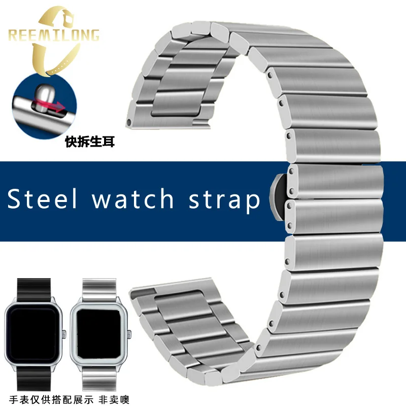 Stainless steel watch strap 20mm High-quality metal silver black quick change release pin watchband bracelet For CASIO MTP M305D