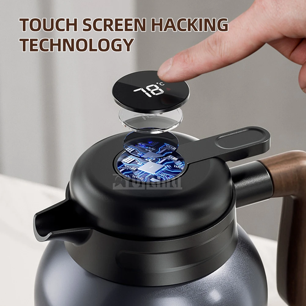 2000 مللي زجاجات مياه شاليرا سعة كبيرة قارورة عزل فراغ زجاجات مياه ساخنة ذكية مع مصفاة شاي