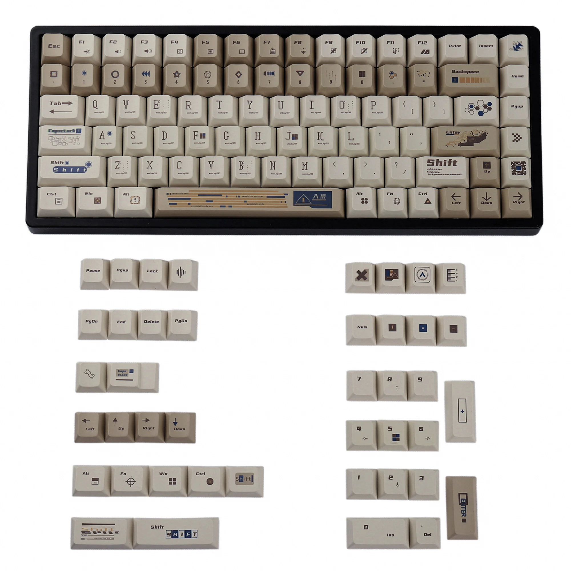 

Тематические колпачки для клавиш. Оригинальная высокомеханическая клавиатура. Колпачки для сублимации из ПБТ 60/68/84 и другие посвященные.