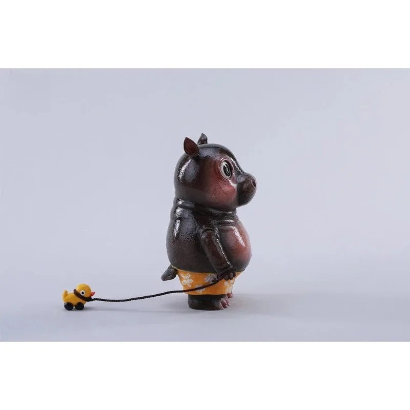 

Имитационная фигурка летнего бегемота из смолы, модель животного, декор для коллекционных фигурок, украшение для рабочего стола