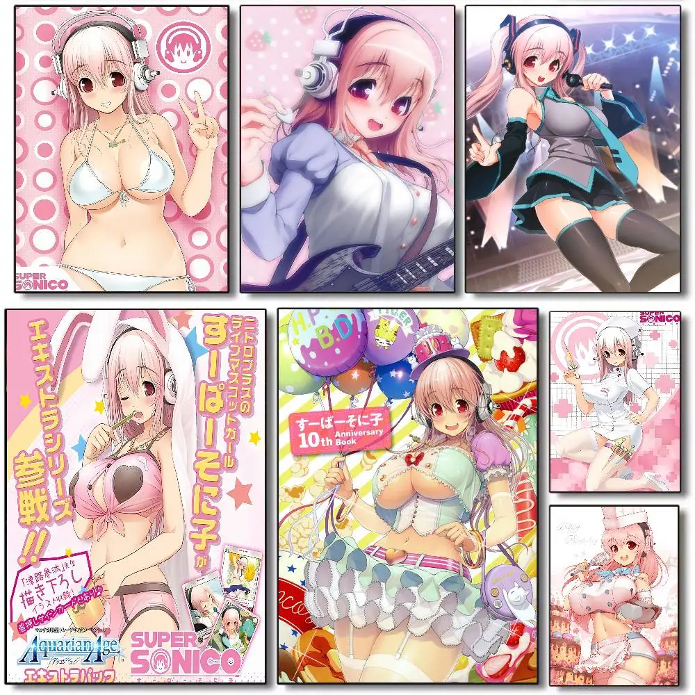 Idol Character S-Super Sonicos Poster Art canvas HD aesthetic Printing Paper Wall Art for Living Room Bar fashion Home Decor