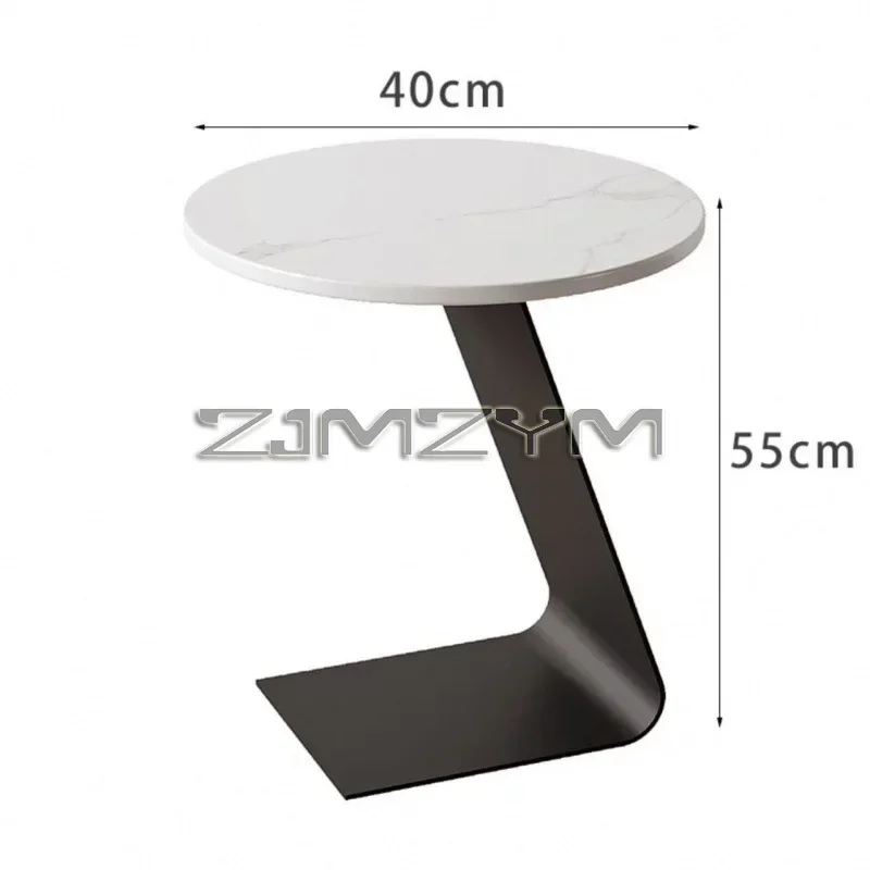 Light Luxury Modern Side Table Mini Corner Small Bedside Round Table Minimalist Rock Slab Table