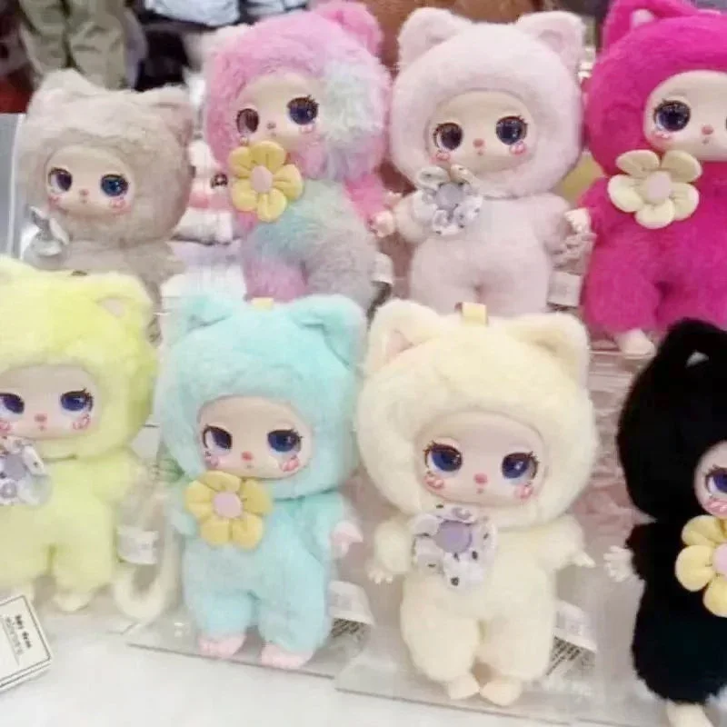 Lila Lucky Cat V1-Serie, Plüschpuppe, Spielzeug, Blindbox, Schreibtischdekoration, niedliches Ornament, Mystery Box, Spielzeugtasche, Anhänger, Mädchen, Geburtstagsgeschenke