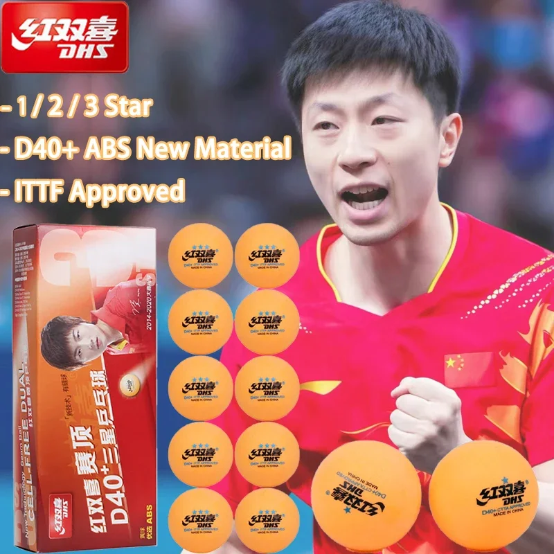 

Original DHS Table Tennis Balls 3 Stars D40+ ABS New Material 10 Pcs/Box Ping Pong Balls with Seam ITTF Approved for Training