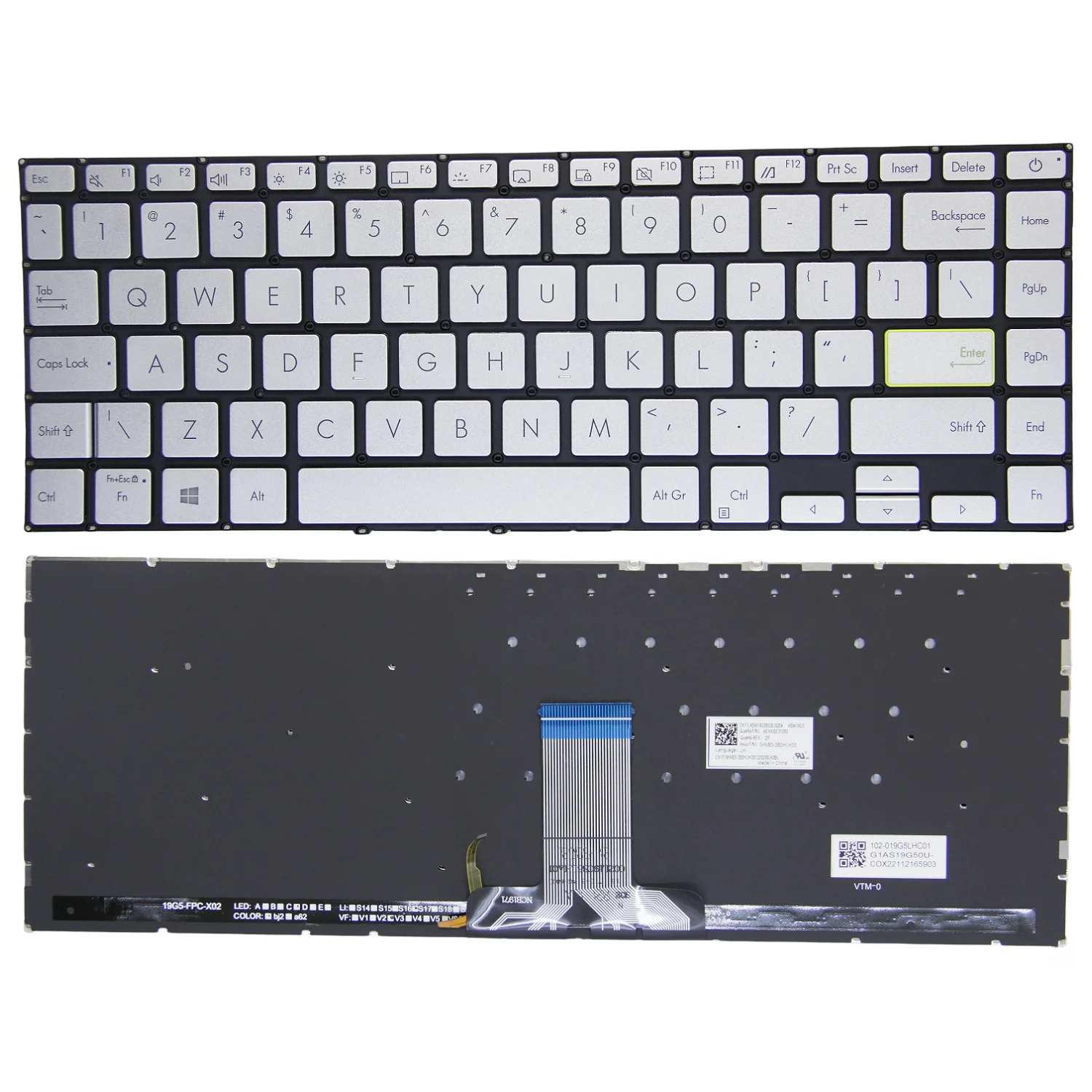 100% جديد وأصلي US/FR(AZERTY) للوحة المفاتيح الإنجليزية/الفرنسية Asus Redolbook 14 S433 X421 S4600 V4050F E410M