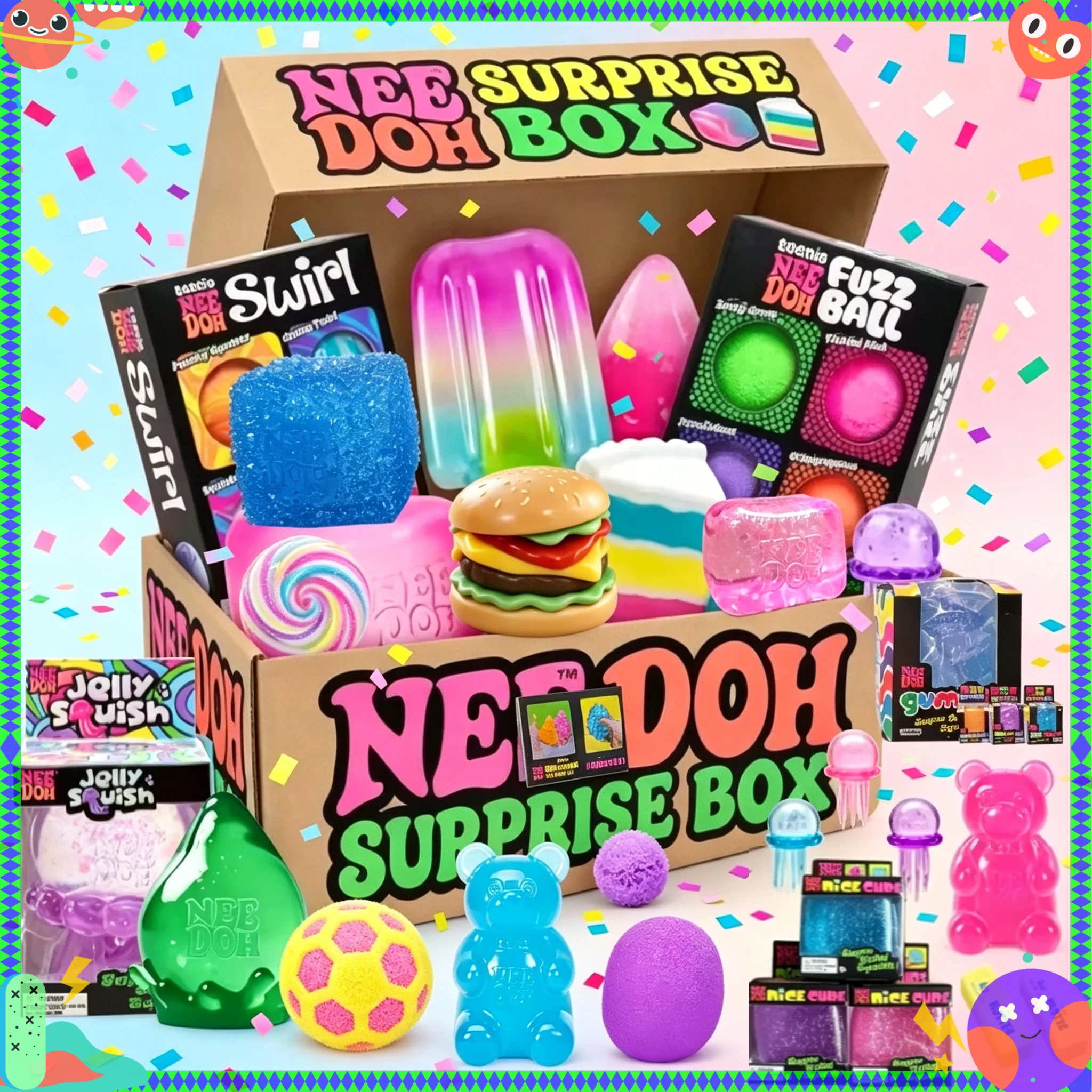 Heiß!! 100+ Stücke Sortierte Überraschungs-Blindbox, langsam zurückfederndes Quetsch-Fidget-Objekt, Anti-Angst-Quetschobjekt, ADHS