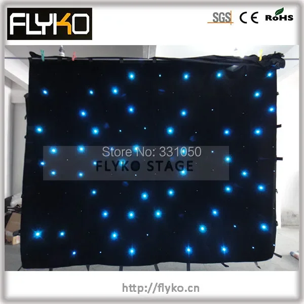 Free shipping 3Mx4m stage star curtain LED Backdrop LED Star Cloth Starry Sky Curtain