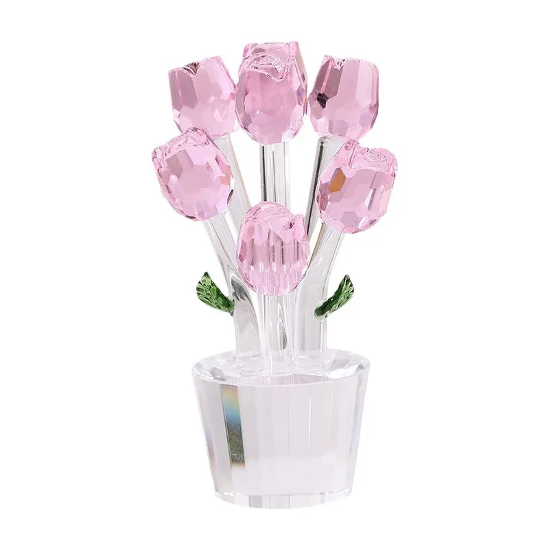 

PYJ rose crystal decorative table crystal handicraft ornament