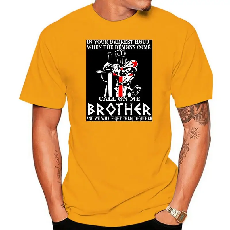 Call on Me Brother Knight Templar Men Women Cotton T-Shirt