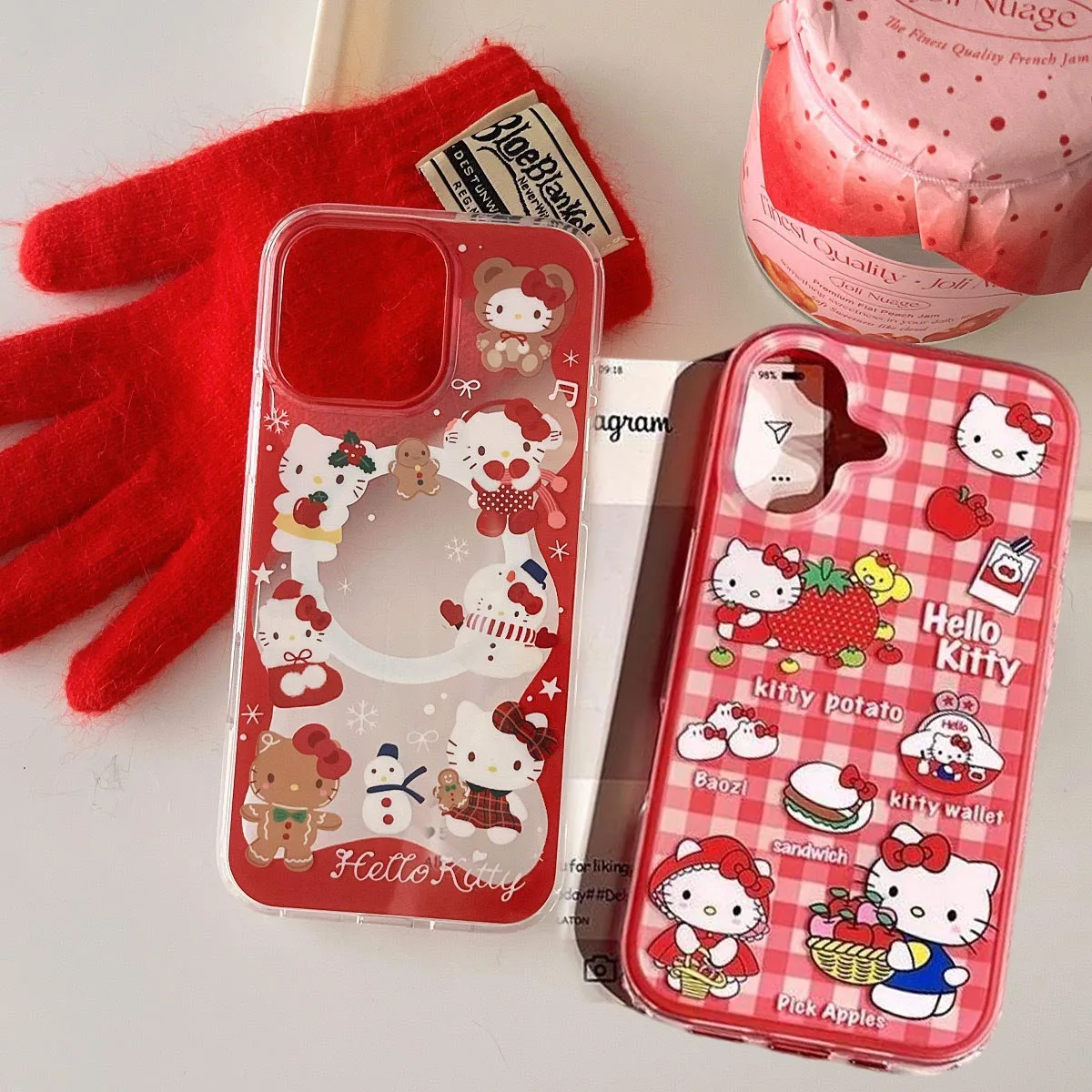 حافظة مغناطيسية لعيد الميلاد ندفة الثلج هالو كيتي Magsafe لهاتف سامسونج جالاكسي Z Flip 7 6 5 S25 S24 S22 S23 Ultra Plus S24FE