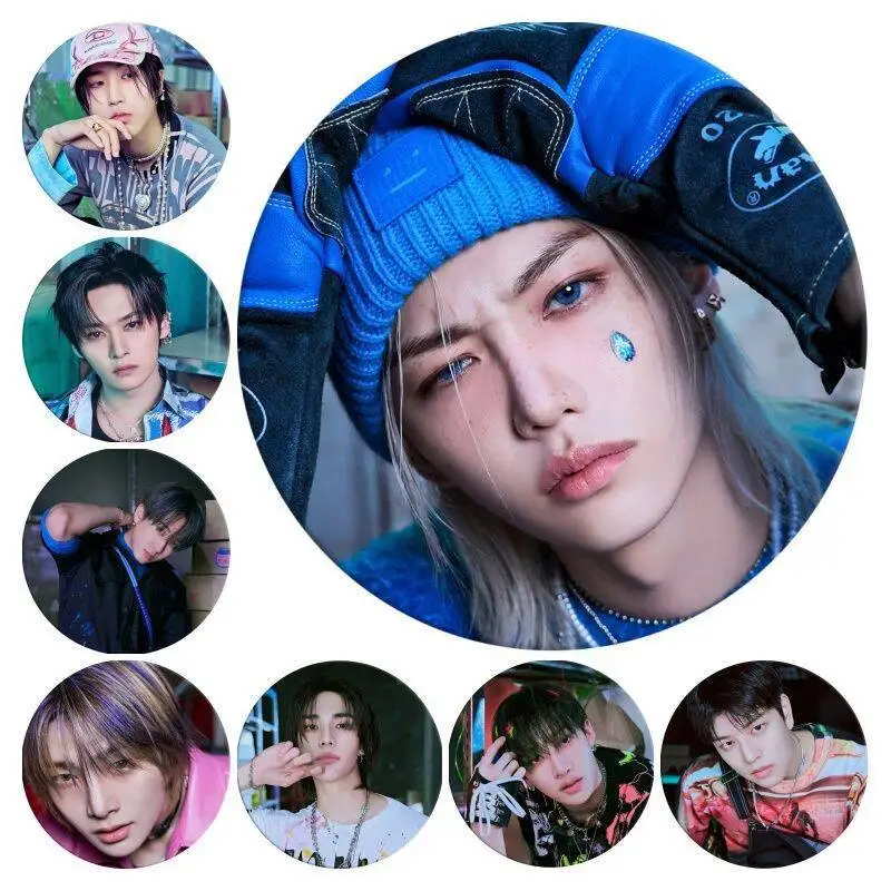 

Значок Stray Kids Makplate 58 мм, значок SKZOO, значок Li Longfu Huang Xuanchen, круглый значок для альбома, фанатские подарки
