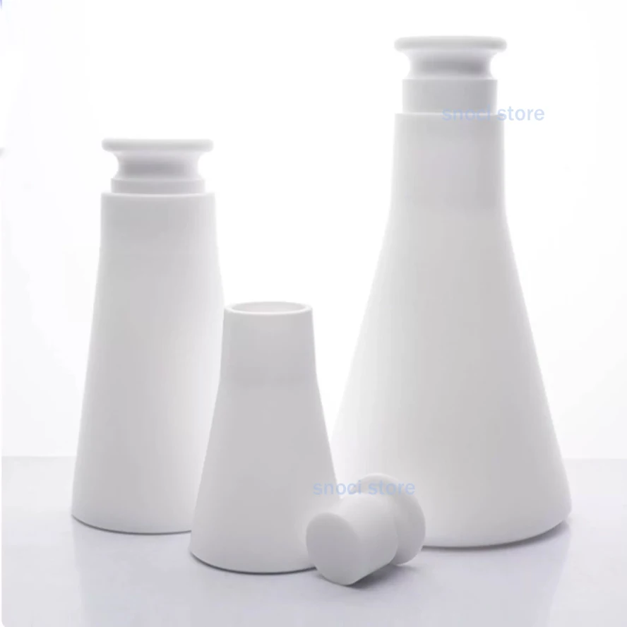 Frasco Erlenmeyer de PTFE de 25ml a 1000ml, frasco triangular cónico de cuello estrecho, instrumento de análisis de laboratorio de química, 1 pieza