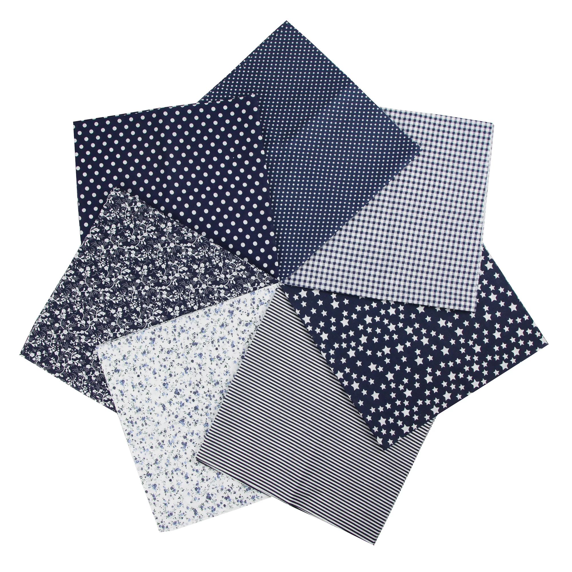 7PCS 25 X 25cm/50 X 50cm Squares Cotton Craft Fabric Cloths for DIY Bundle Patchwork Quilting Sewing Scrapbooking Art Craft