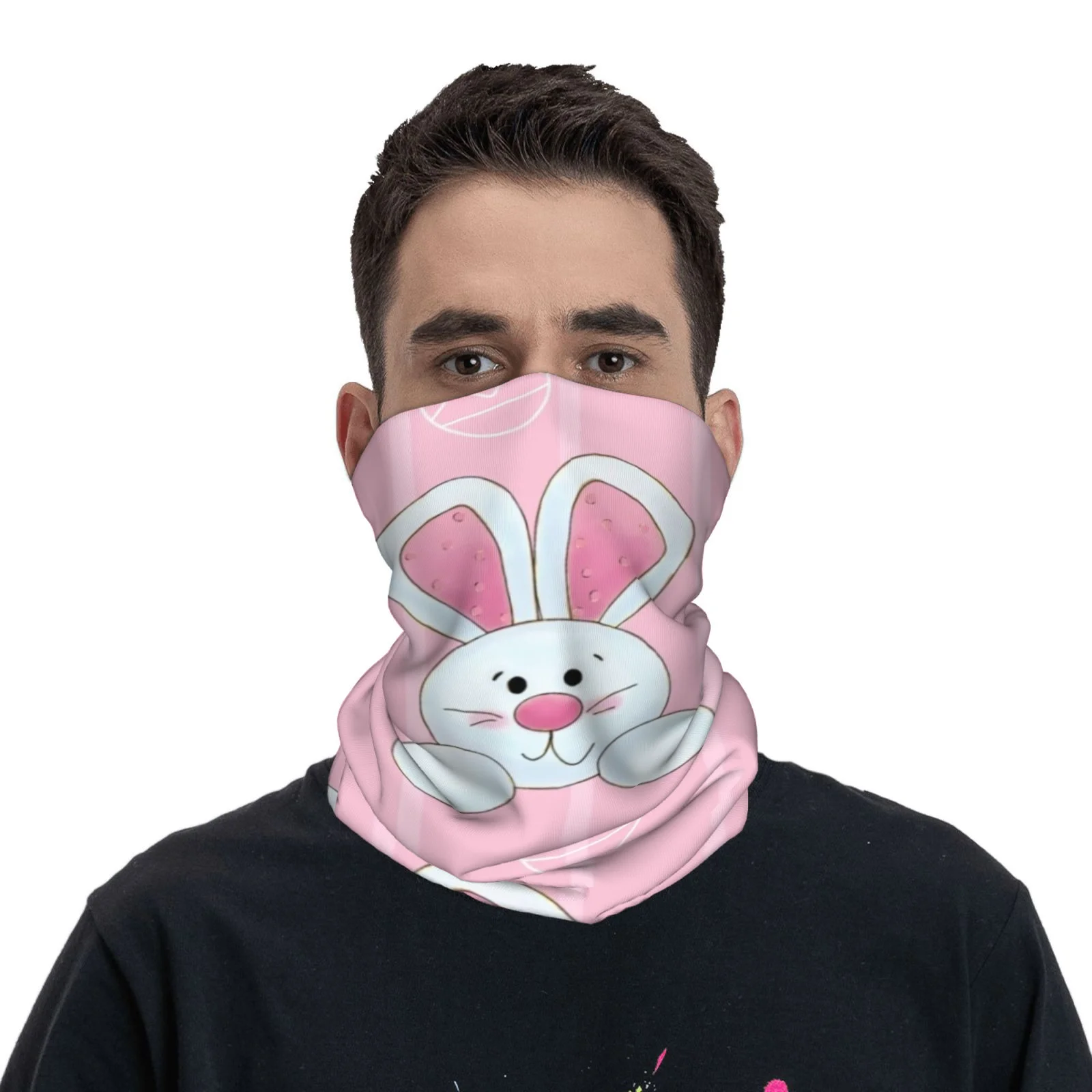 Lindo cinturón de cuello unisex personalizable con diseño de conejo - Suave y transpirable - Ideal para ciclismo al aire libre, senderismo y más