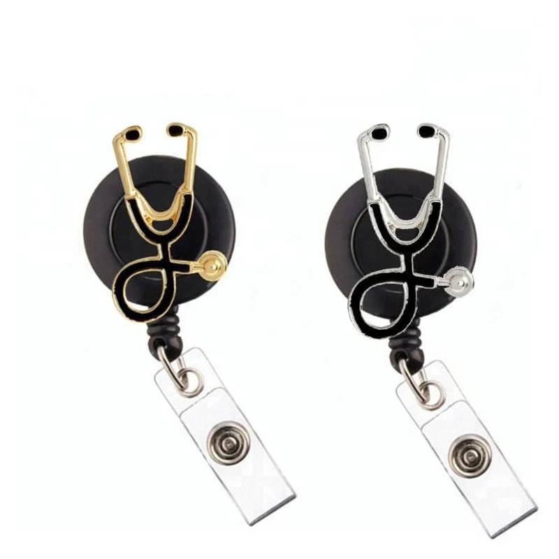 

Medical Enamel Stethoscope Badge Reel for Nurse Accessories Doctor ID Name Badge Holder