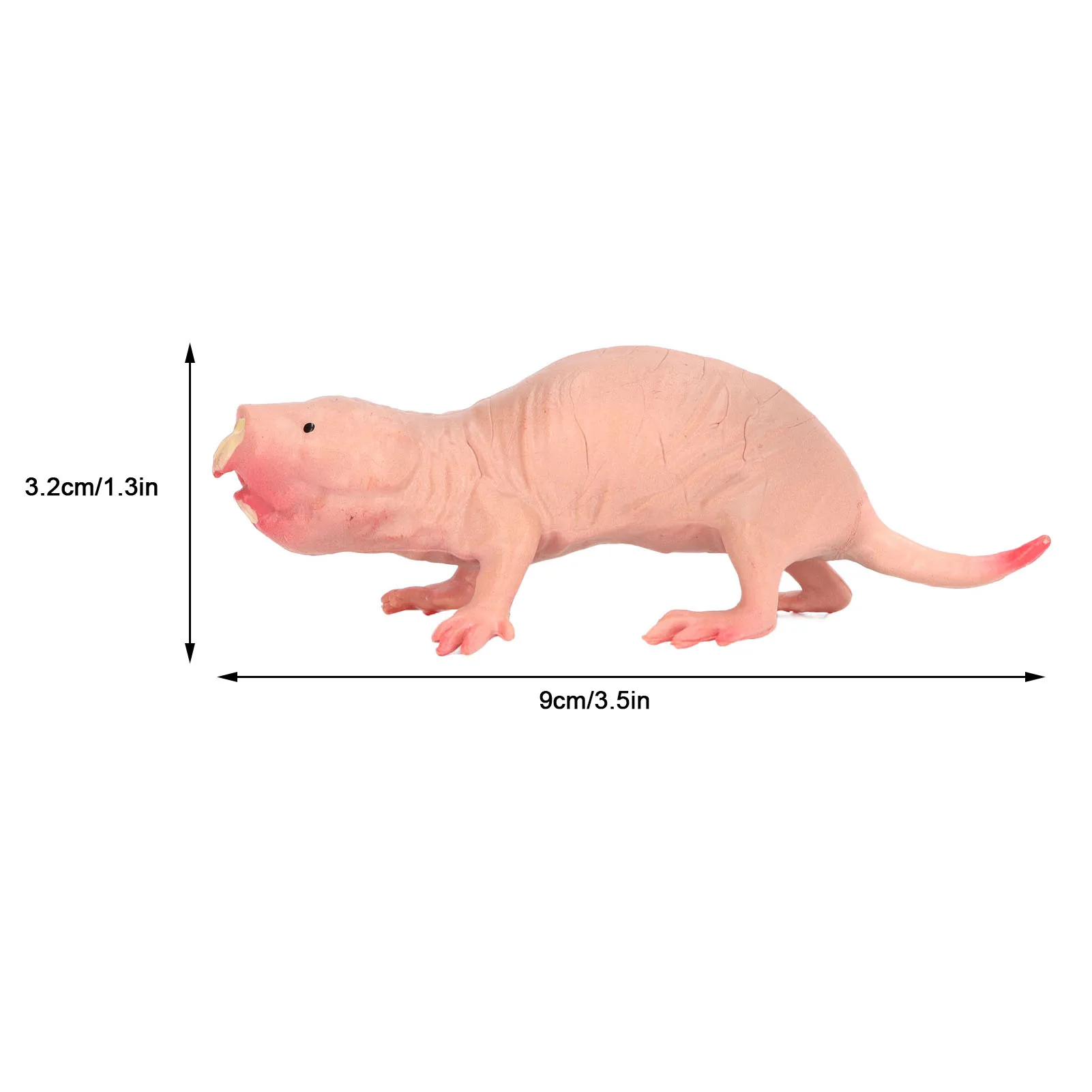 Plastic Mole Figurine Toy Simulation Static Full Core Naked Mole Model for Children Sand Table Ornaments