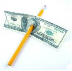 50pcs/lot Details Funny Close-up Magic Pen Penetration Through Paper Dollar Bill Money Trick Tool