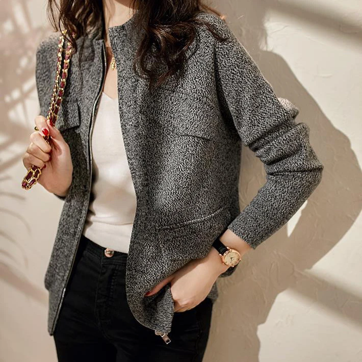 Women\'s Wool Knit  Jacket Spring And Autumn Thin  Jackets Women  Windbreaker Women Winter Casual Solid Oversized Cardigan