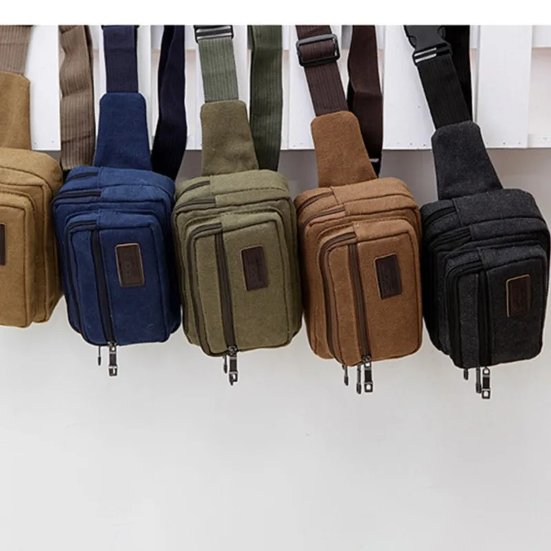 Canvas Waist Bag Outdoor Sports Multifunctional Male Waist Pack High Quality Durable High-capacity Bags Portable Phone Purse NEW