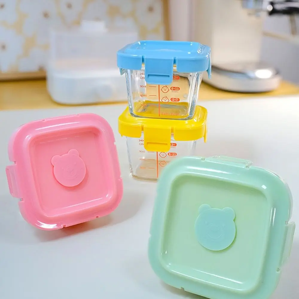 New 170ml Food Storage Box Frozen Microwave Safe Baby Food Glass Cup Glass Baby Food Storage Jar Little Ones