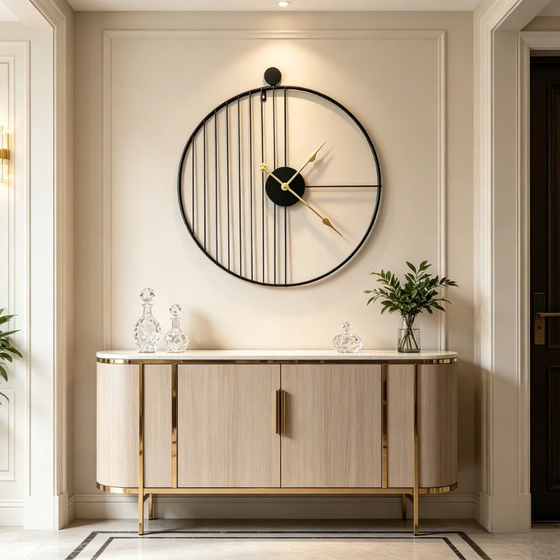 Nordic Round Wall Clocks Living Room Decorative Clock Nordic Hanging Wall Clocks Home Decor Ornament Art Decorative Watches