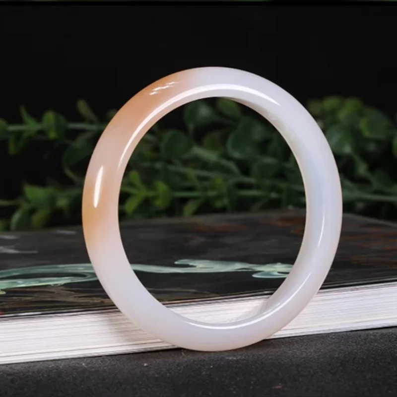 

Natural Chalcedony Agate Jade Stone Bangles Exquisite Beautiful Bracelet Jewelry Top Quality Accessory Gift