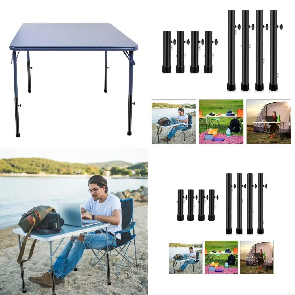  Multi Level Adjustable Table Leg Riserswith Not  Slip Feet Table Leg Extensions Simple Installs for Indoor/Outdoor Use
