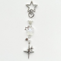 silvery star keychain cute jewellery handmade