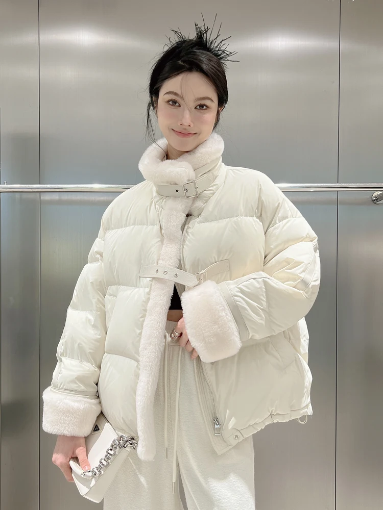 Luxury Women Duck Down Coat For Winter 2023 Stand Collar Puffer Jacket Thick Warm Female Feather Parkas Snow Outwear