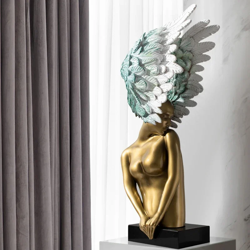 Home Decor Creative Angel Sculpture Ornaments Nordic Hotel Lobby Statues And Sculptures Home Decorative Figures Girl Figurine