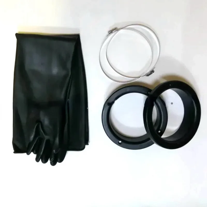 Sandblasting accessories Glossy sandblasting gloves 80x20cm sandblasting machine hand ring SS hug