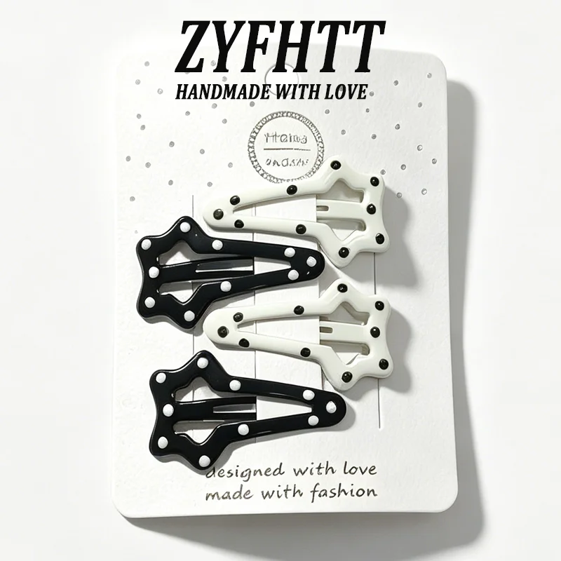 4/20 Stück ZYFHTT Einfaches Polka-Dot-Stern-Haarspangen-Set für Frauen, vielseitige Seitenklammer, modische Mädchen-BB-Clip-Haarnadel, Haaraccessoires – Detail 7