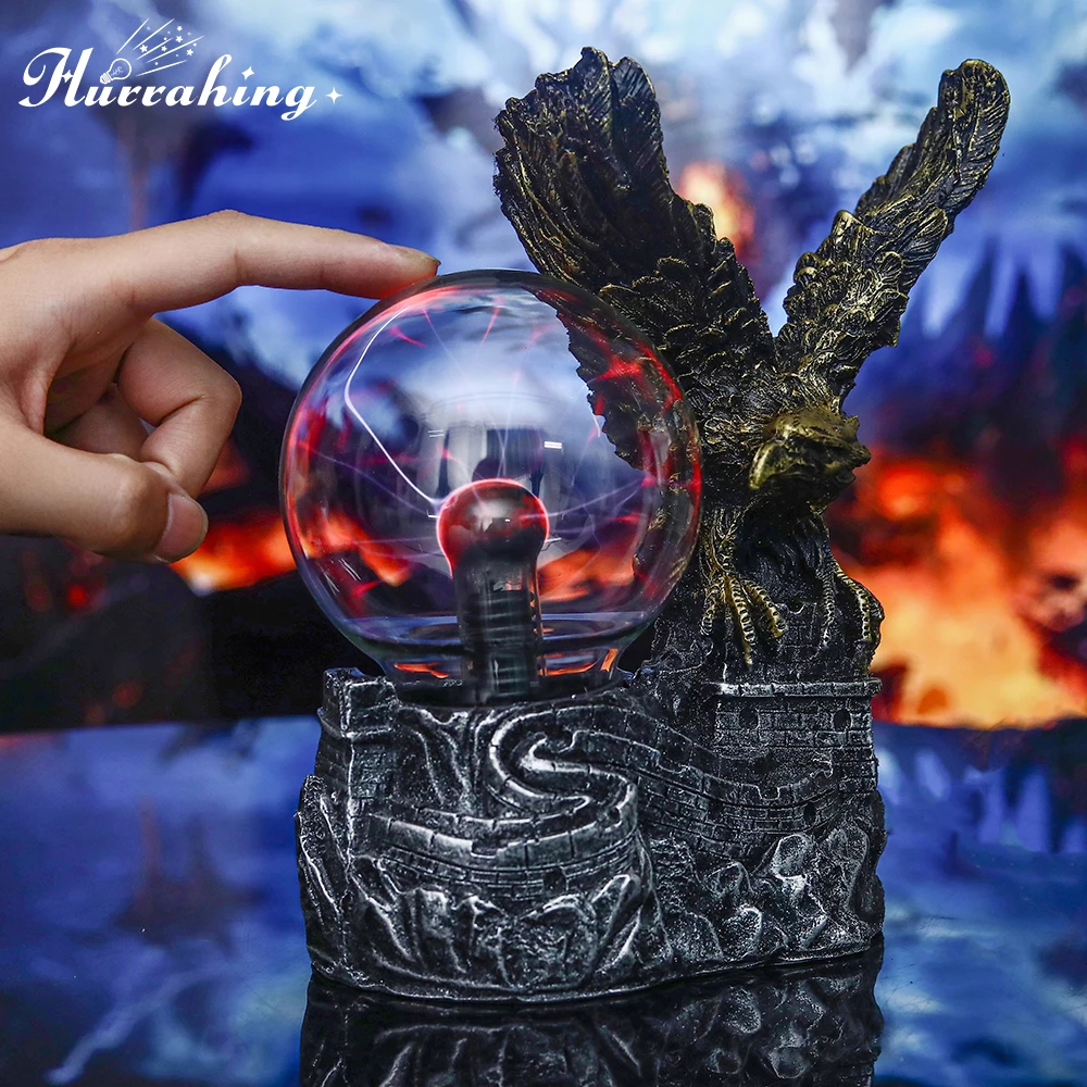 

Eagle Crystal Plasma Light 4 Inch Glass Ball Touch Sensing Science Enlightenment Cool Interior Table Decoration Ornament