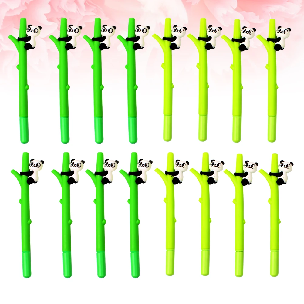 

16 Pcs Bamboo Gel Pens Cute Cartoon Writing Stationery Students School Supplies Kids Gifts Office Writing Tools