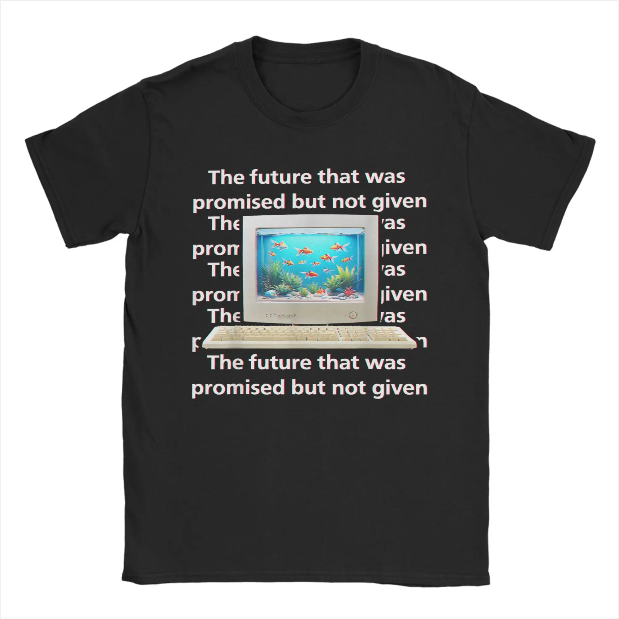 Men Women's Frutiger Aero T Shirts Tech The Future That Was Promised  100% Cotton Humorous Short Sleeve Tees Plus Size T-Shirts