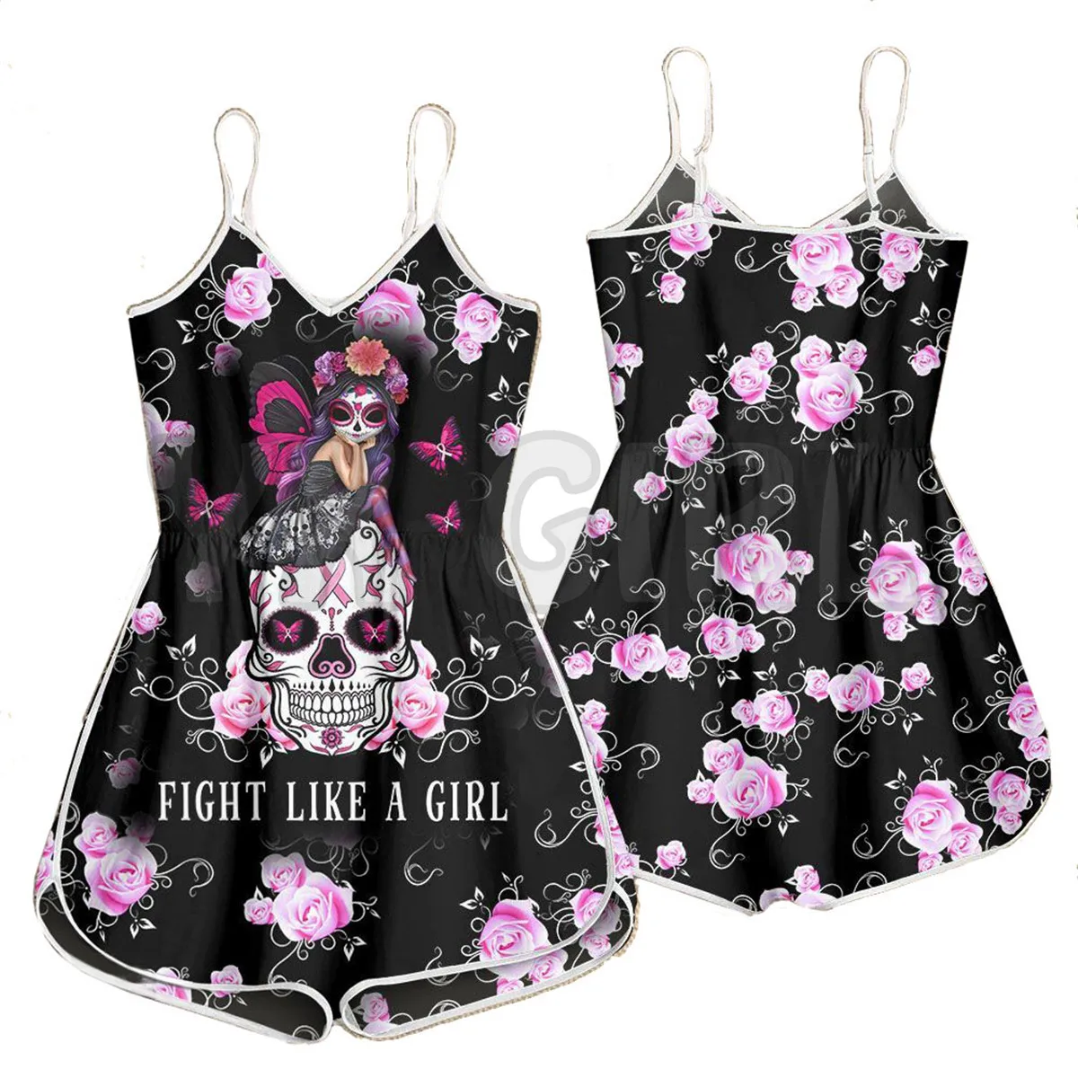 YX GIRL Fight Like A Girl 3D All Over Printed Rompers Summer Women's Bohemia Clothes