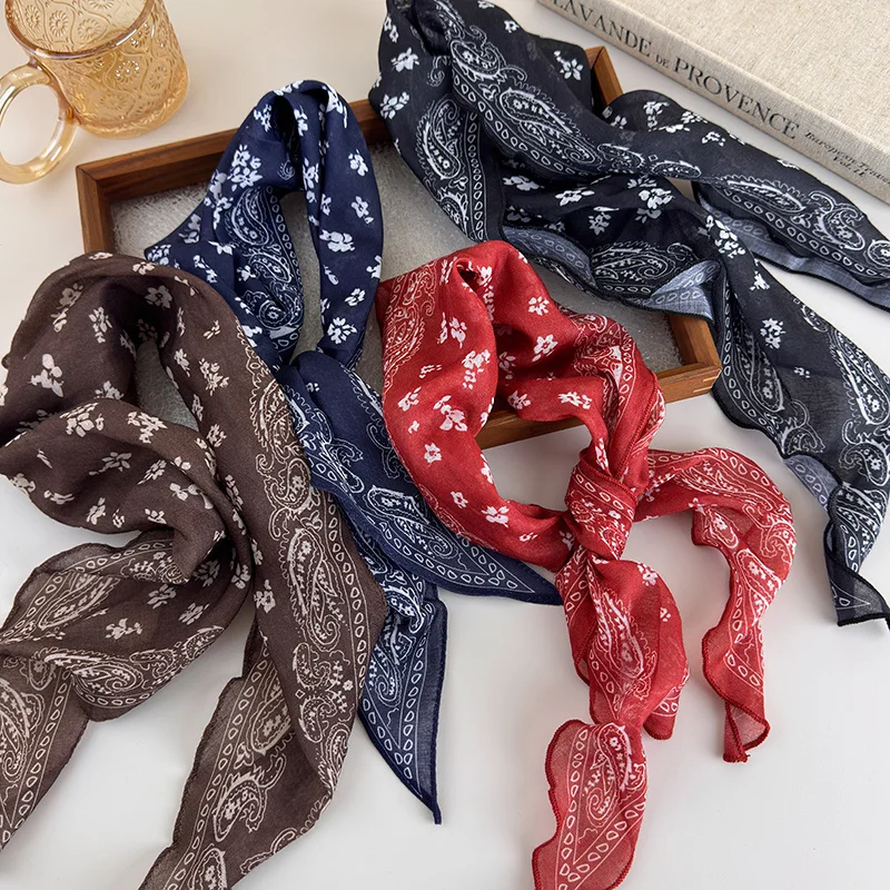 

Cashew Pattern Scarf Women's Low Ponytail Lace-up Headscarf Headscarf Triangular Neck Scarf